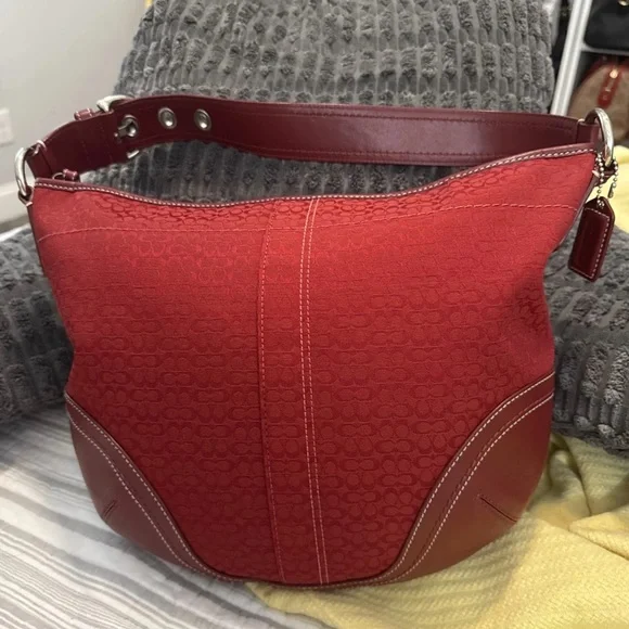 Coach Red signature y2k hobo Shoulder Bag - Picture 6 of 9